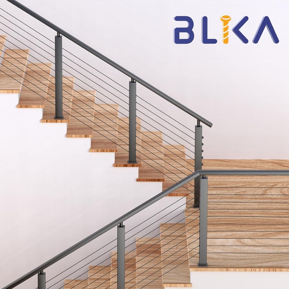 1/8" Black Invisible Receiver and Swage Stud End Fitss Cable Railing 60 Pack