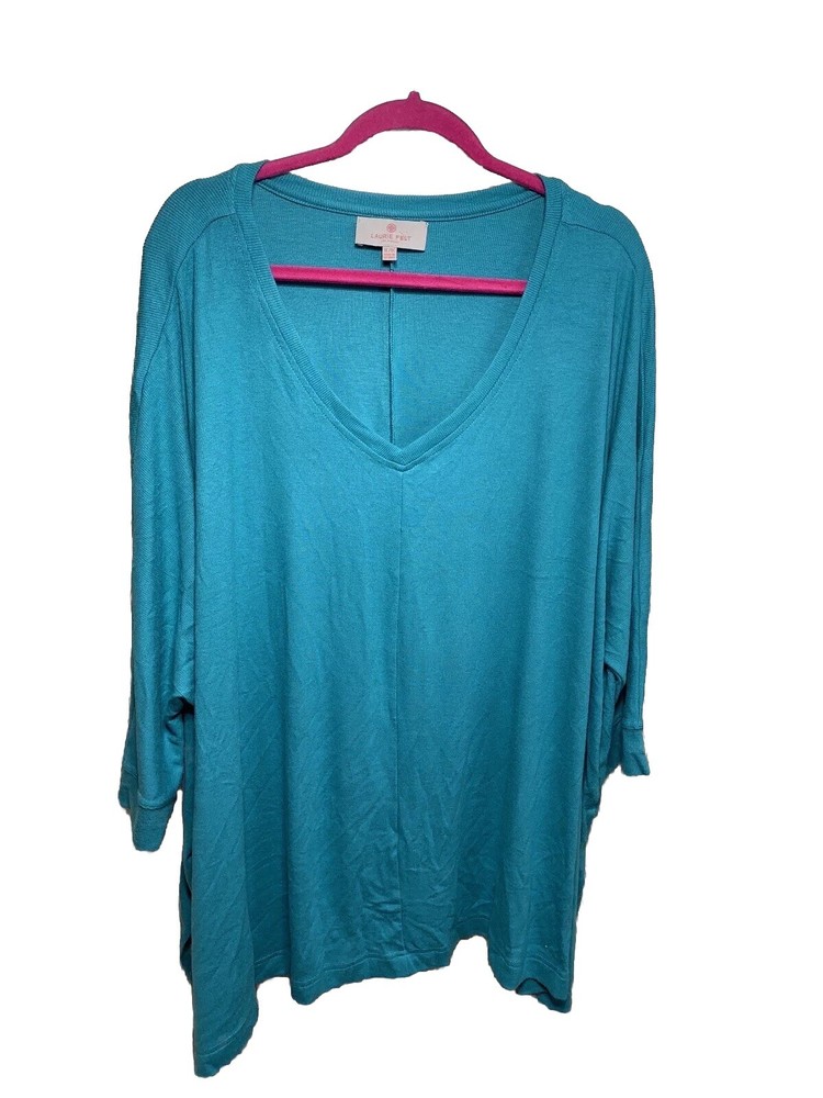 Laurie Felt Pullover Sweater XL Dolman Sleeve V-Neck Oversized