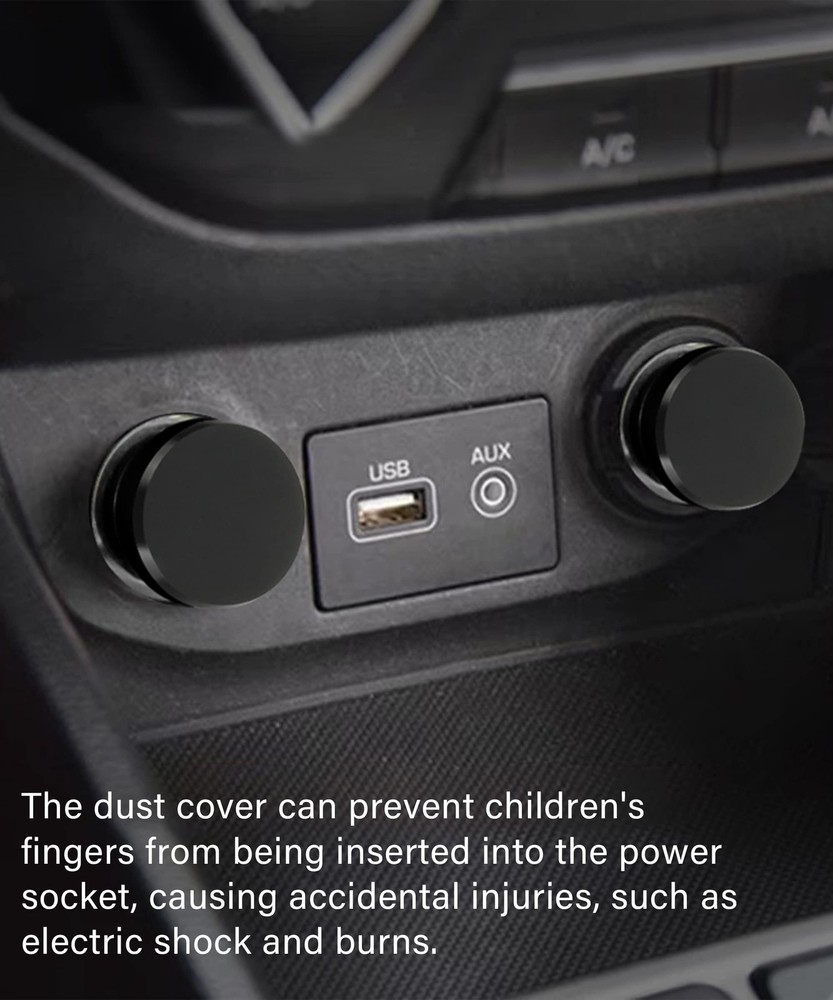 YAKEFLY Universal Cigarette Lighter Plug Cover,Aluminum black