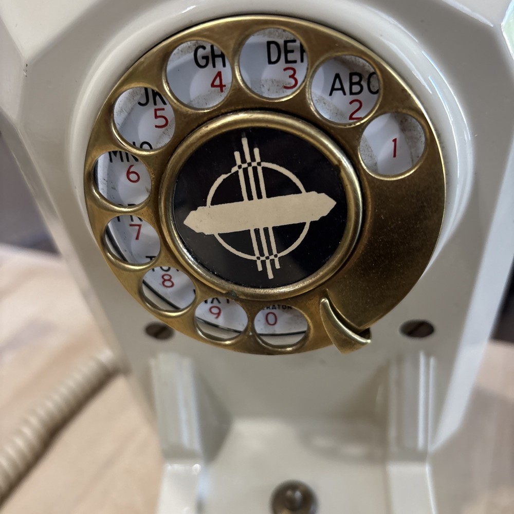 Automatic Electric Type 50- Ivory With Brass Trim Phone UNTESTED