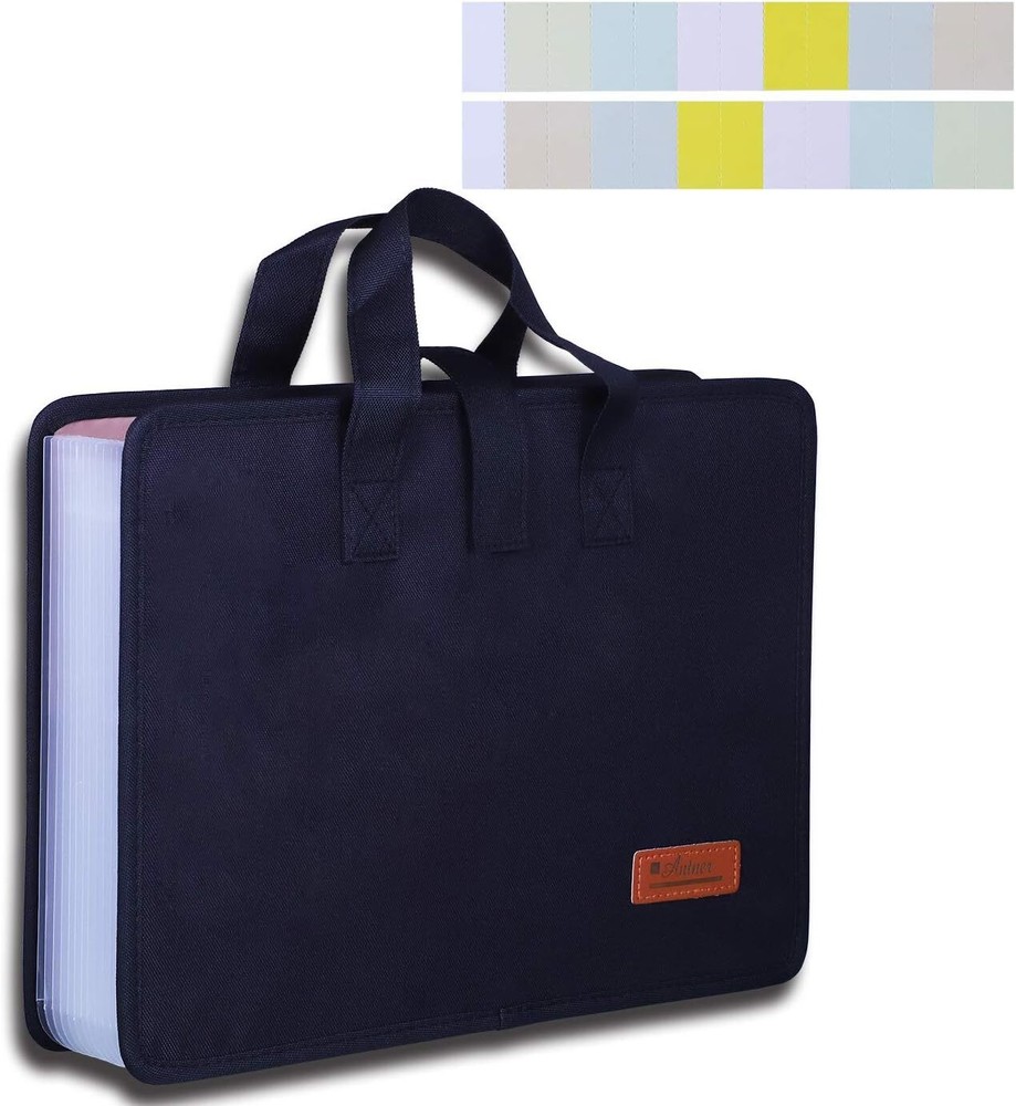 13 Pockets Expanding File Folder Document Organizer with Handle, Large Capacity