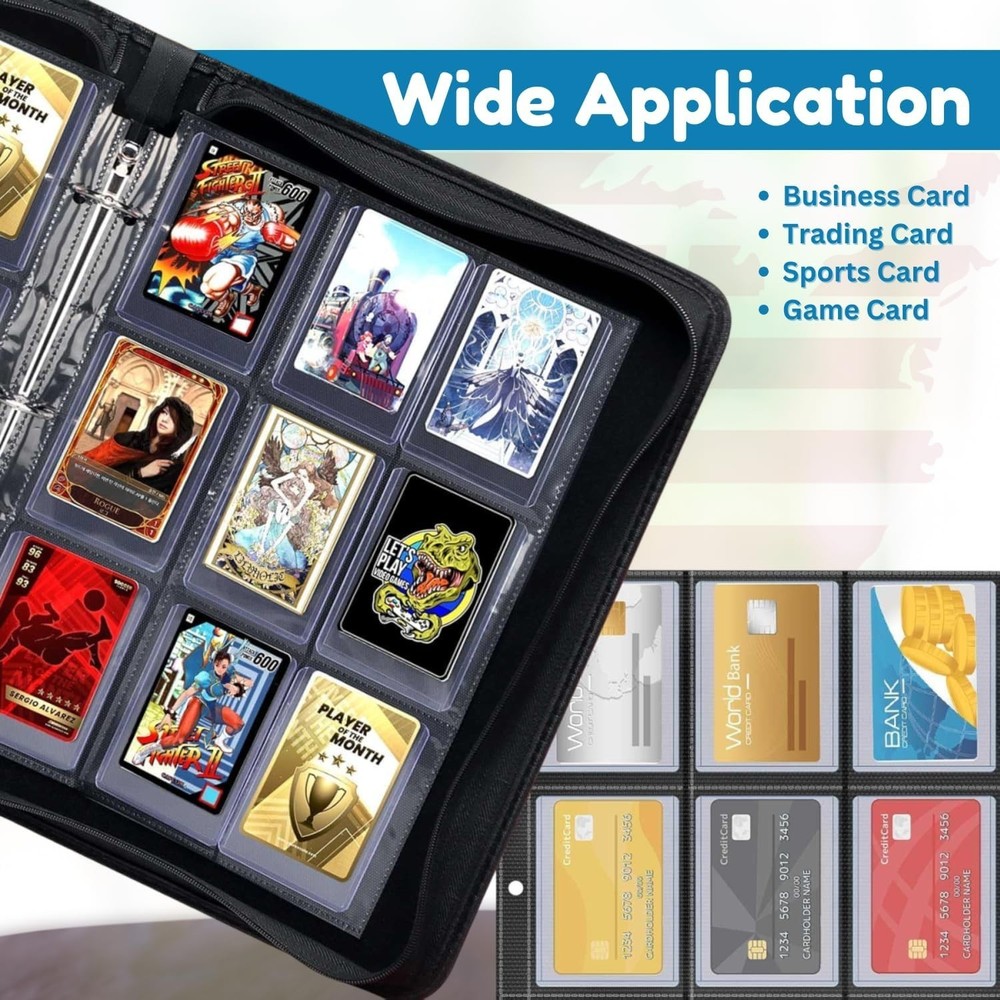 Toploader Binder, Holds 288 Toploaders, 9 Pocket Top Loader Binders