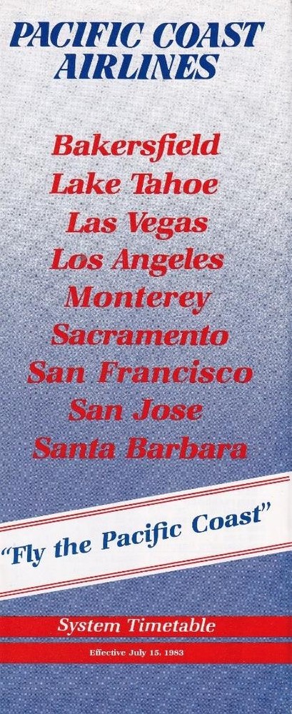 1983 (july) Pacific Coast Airlines flight timetable