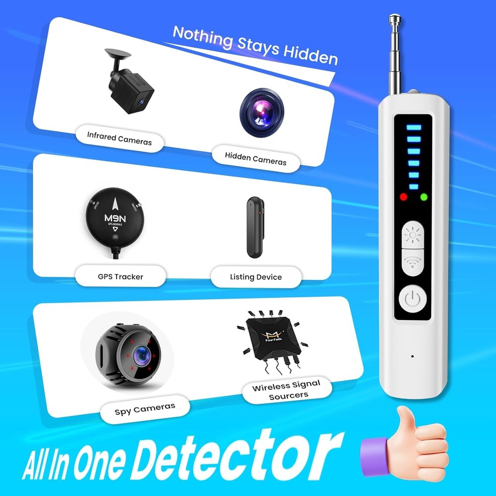 NWT ~ Hidden Camera Detector ~ Bug Wireless Signal Scanner Home Hotel Bathroom