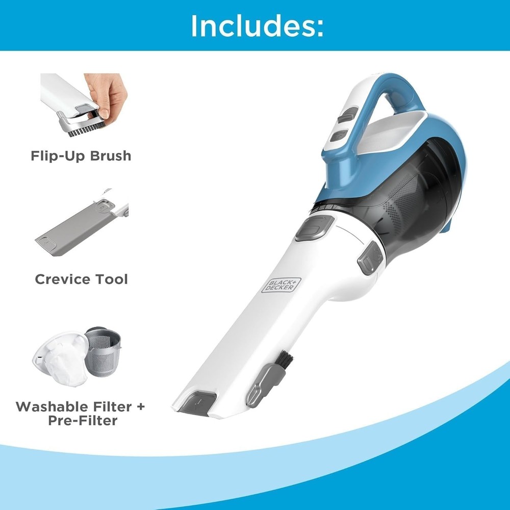 BLACK+DECKER dustbuster AdvancedClean Handheld Vacuum Cordless, Compact Home