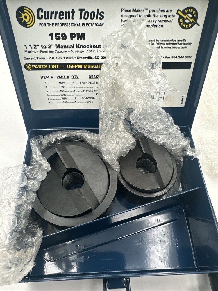 159PM Manual Knockout Set – 1 1/2″ – 2″ Current Tools