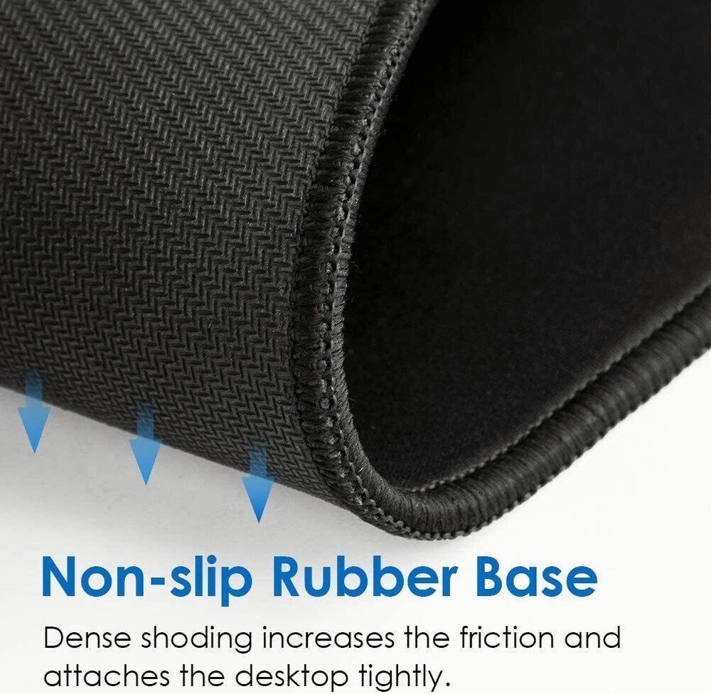 Non-Slip Mouse Pad Stitched Edge PC Laptop Computer Gaming Rubber Base