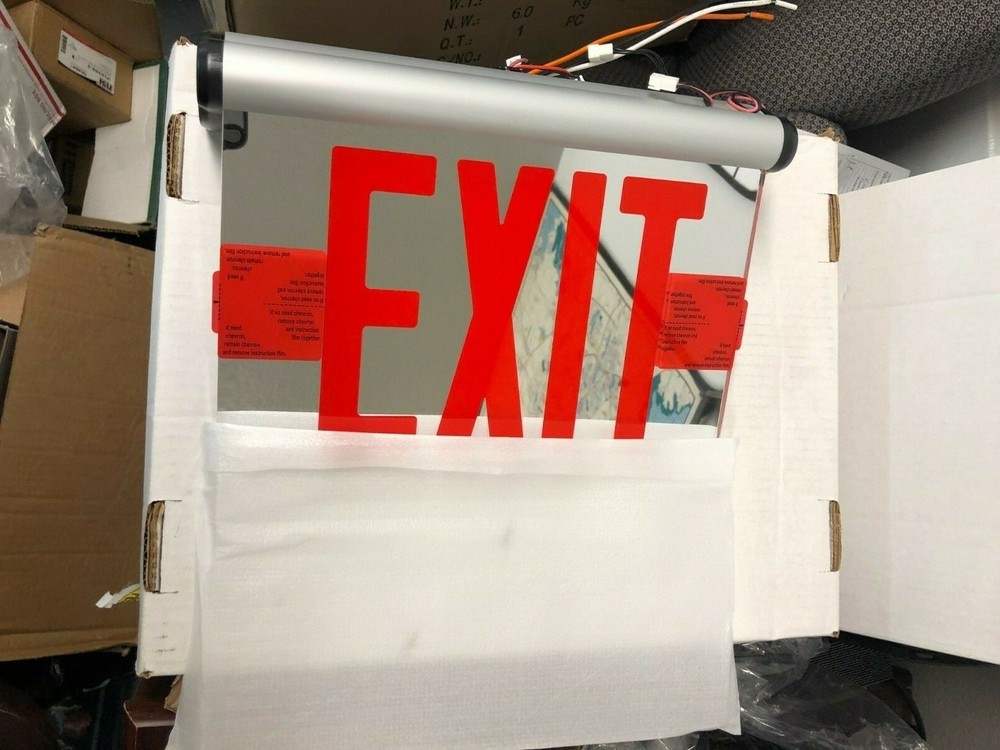 HUBBELL LIGHTING - DUAL-LITE CELR1RNE Edge-Lit Exit Sign,LED,Battery BackUp