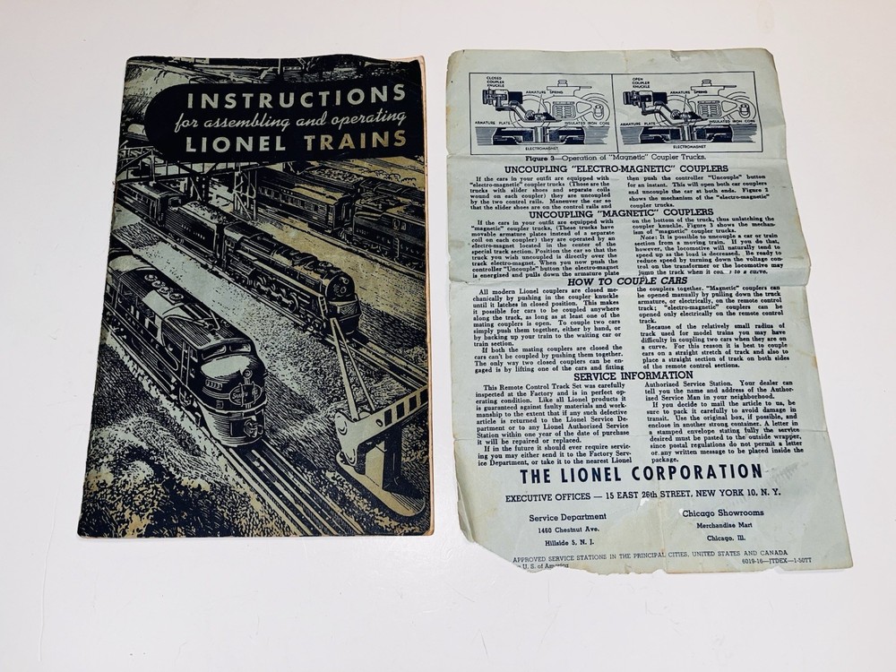 1949 Inst. for Assembling & Operating Lionel & No.6019 Remote Control Track Sets