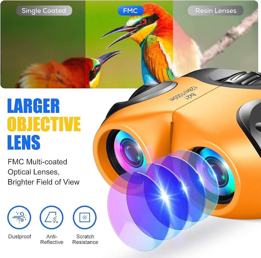 Lets Go Kids Binoculars Compact High Resolution Shockproof Toy