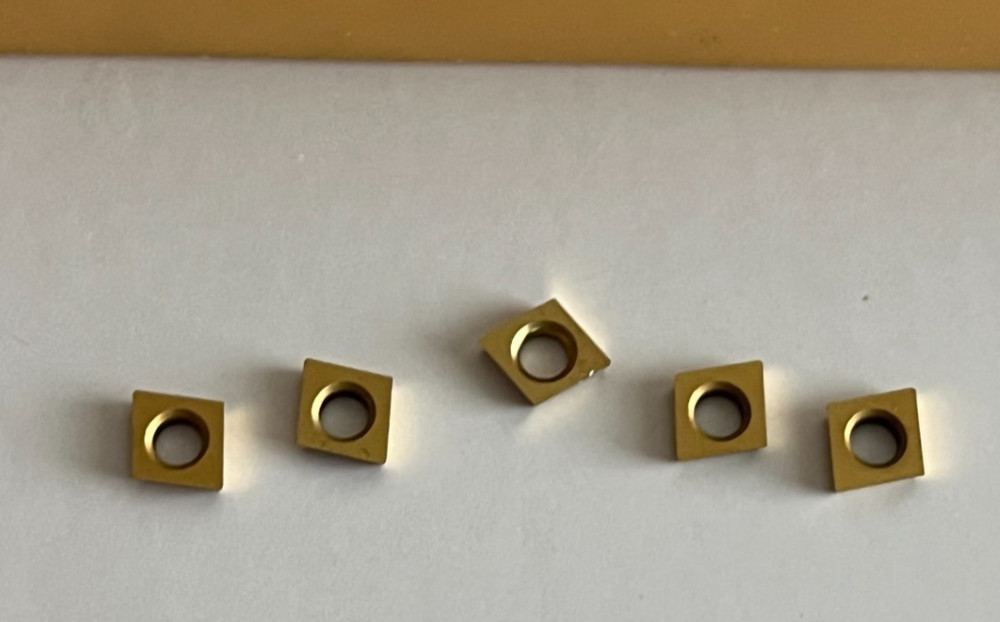 CIRCLE CARBIDE BORING BAR INSERTS CDCD-505-CG5 COATED GRADE SHOWN (5) INSERTS.