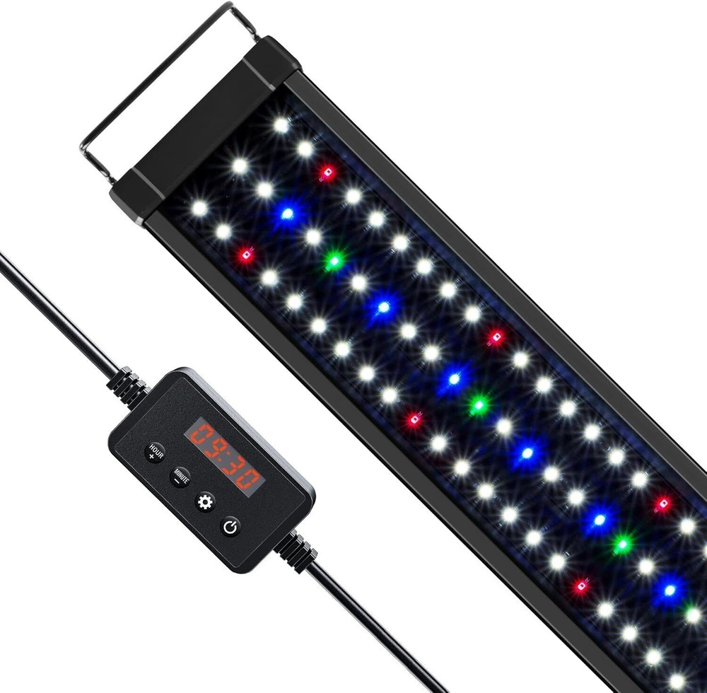 LED Aquarium Light W/ Timer Fish Tank Light Daylight Moonlight Cycle Adjustable