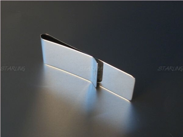 Smooth Money Clip-Plain Money Clip-Solid 925 Sterling Silver -New(V1)