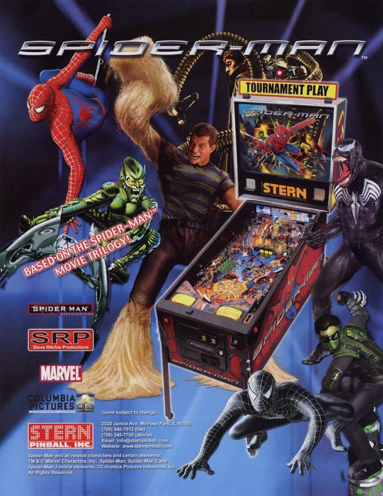 Spiderman Stern Pinball Flyer / Original Brochure