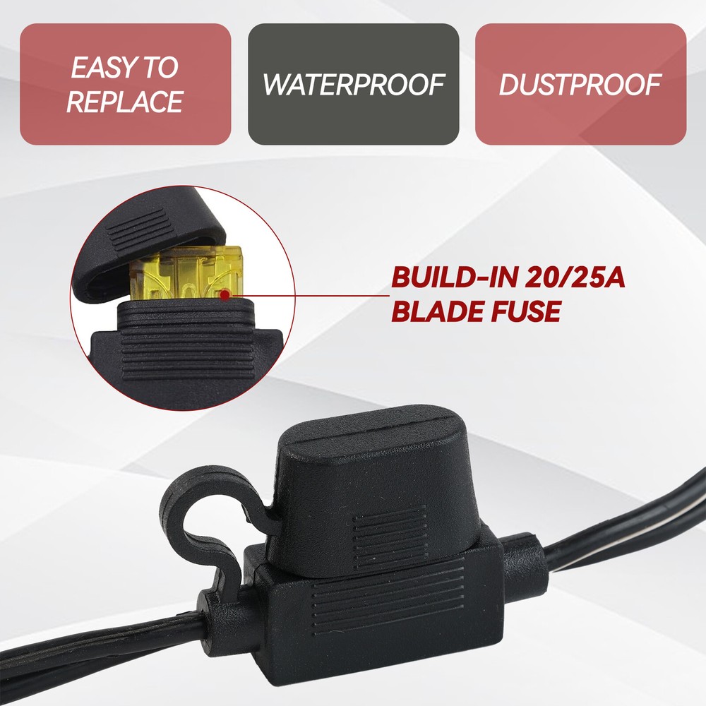 10FT Car Battery Alligator Clamp Clip Cigarette Lighter Power Adapter Socket 12V