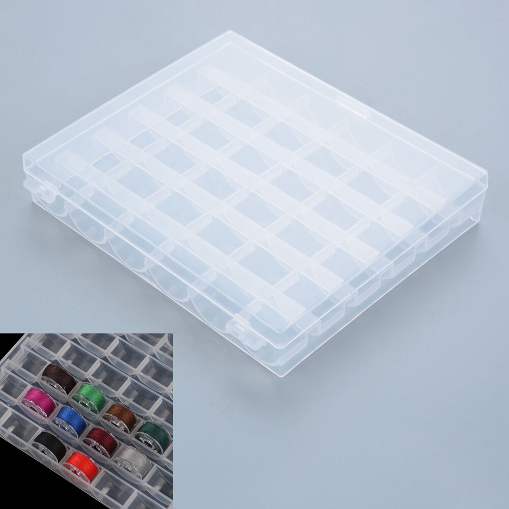 36 Grids Bobbin Case Plastic Storage Box Thread Organizer Holder Sewing Access