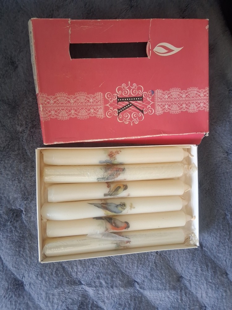 Vntg Germany Handmade Candles Bird Collection