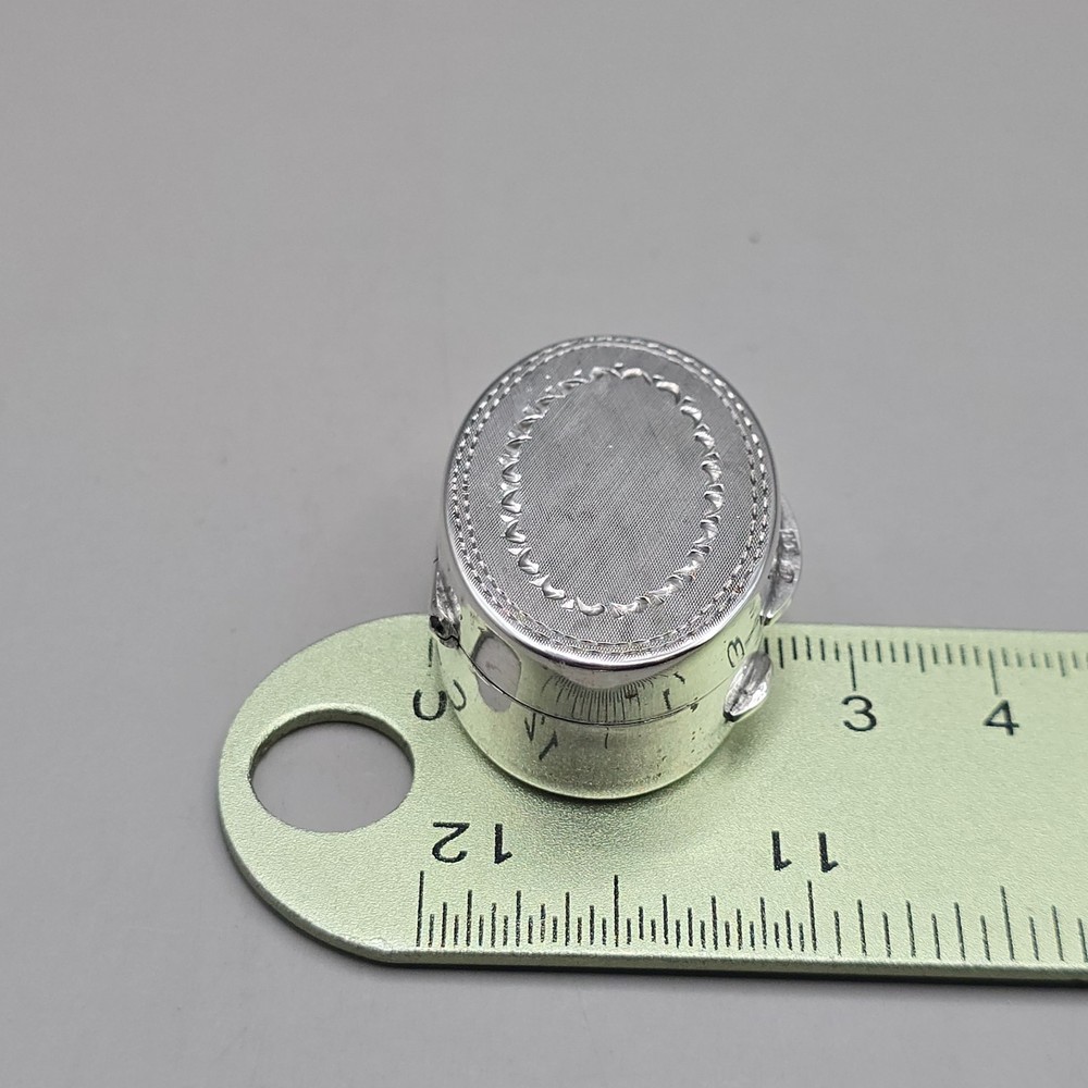 Antique Continental 800 Silver Pill Box Snuff Box