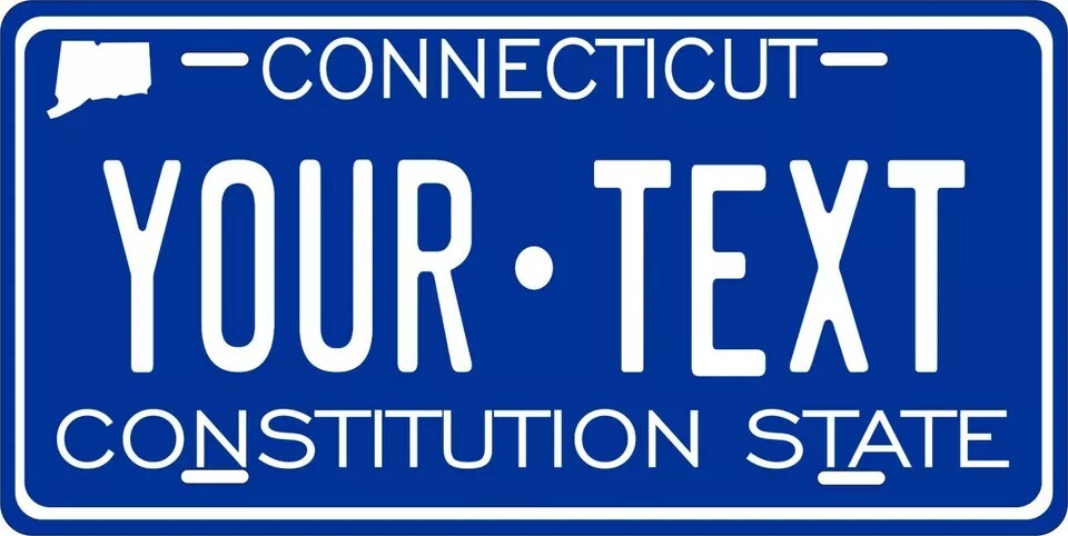 Connecticut 1987 Custom State License Plate Personalized 12"x6" Size
