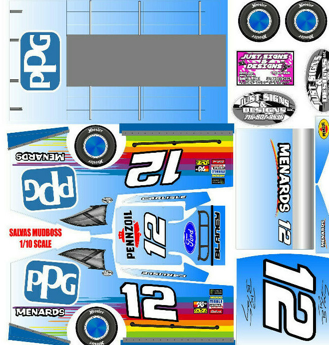 SALVAS MUDBOSS TRAXXAS SLASH BLANEY 2018 ppg THEME WRAP KIT