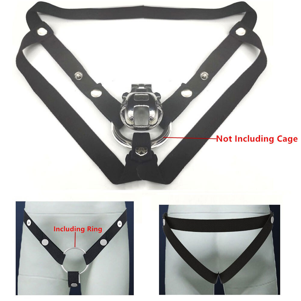 2pcs Chastity Cage Belt Elastic Auxiliary Adjustable Accessory Strap Underwear