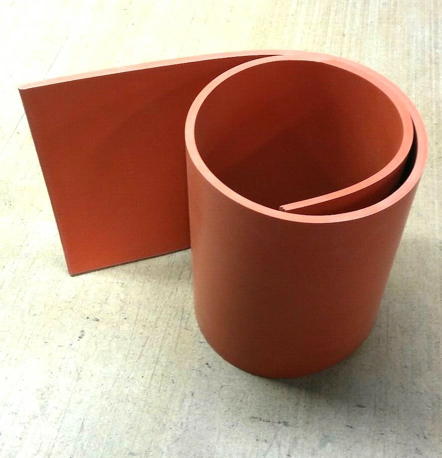 Silicone Rubber Solid Sheet 1/4'' Thk x 4'' W x 6'' L US Hi-Temp 60 Duro