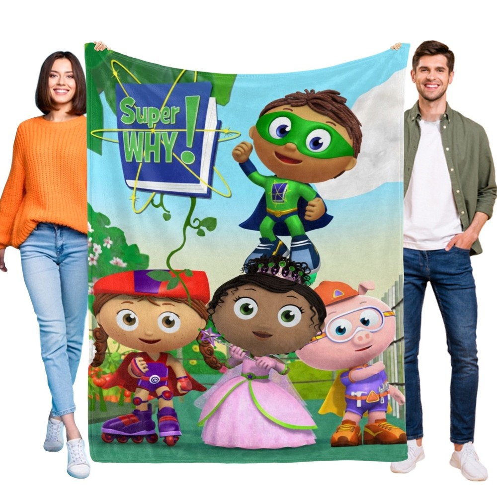 Super Why Flannel Blanket Soft Bed Sofa Throw Blanket Birthday Gift