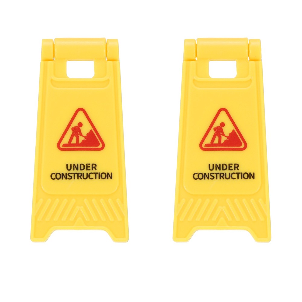Miniature Warning Sign, Under Construction Signs (Yellow, 2pcs)
