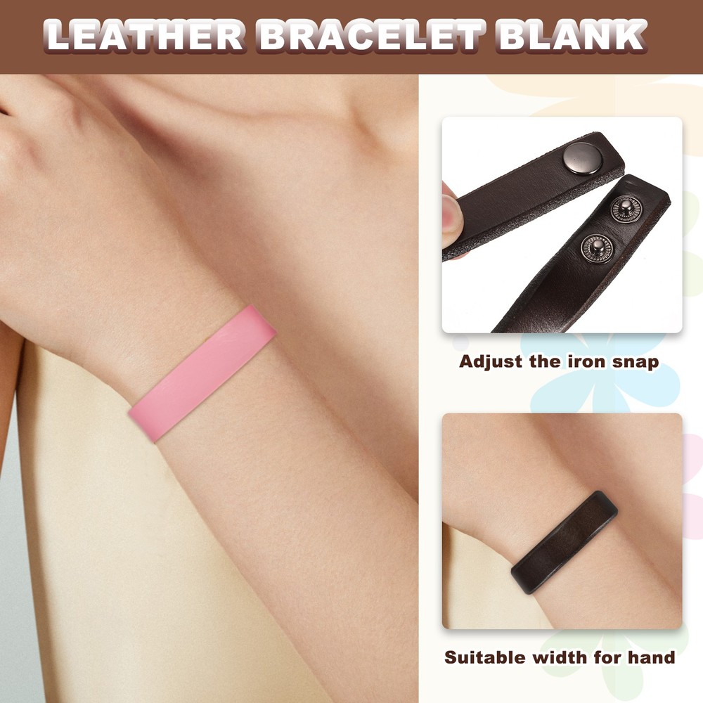 Plain Buckle Snap Leather Bracelets Leather Snap Bracelets, Black