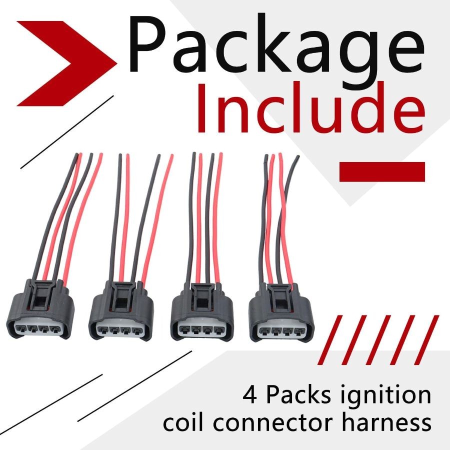 Connector, Compatible with Corolla Camry Highlander, Female Connector4 Pack