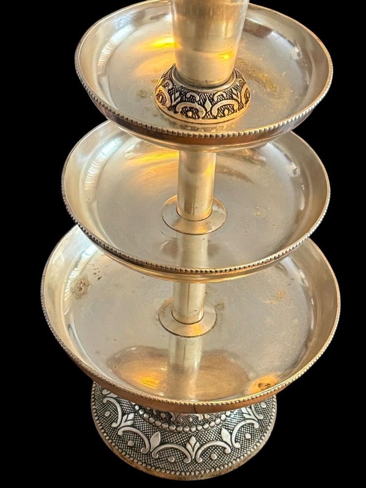 Vintage 3-Tier silver-plated épergne 21”