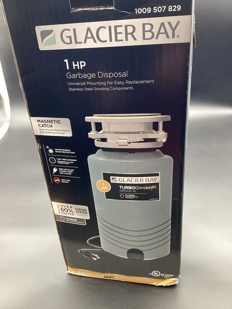 Glacier Bay 1 hp Turbo Grind Max Continuous Feed Garbage Disposal Open Box