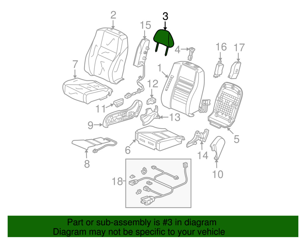 Genuine Honda Headrest 81140-TE0-A41ZA