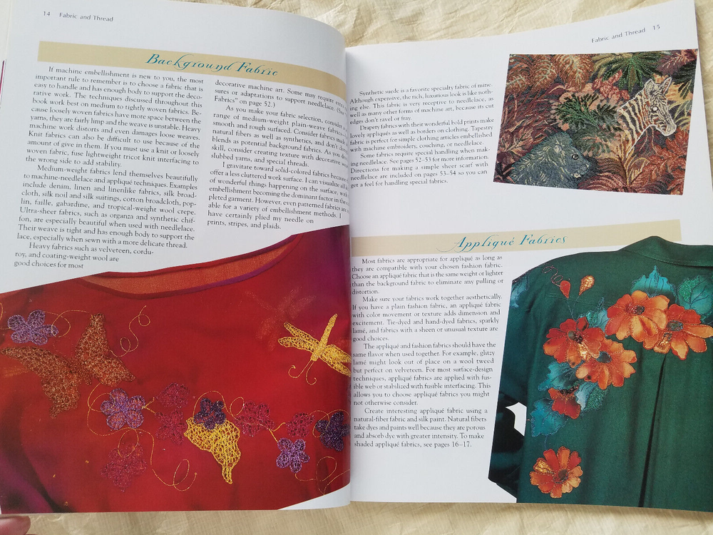 MACHINE NEEDLELACE & other EMBELLISHMENT TECHNIQUES soft 96pg book 1997 Simmons