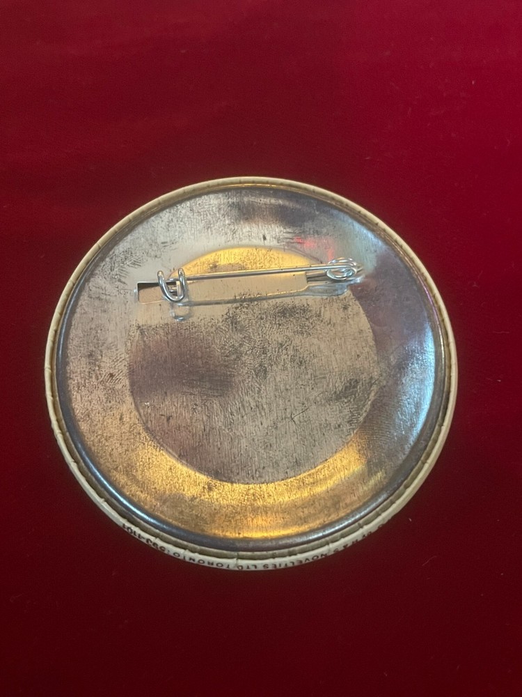 Put On A Happy Face Music Notes Positive Vtg Pinback Button 2.5"