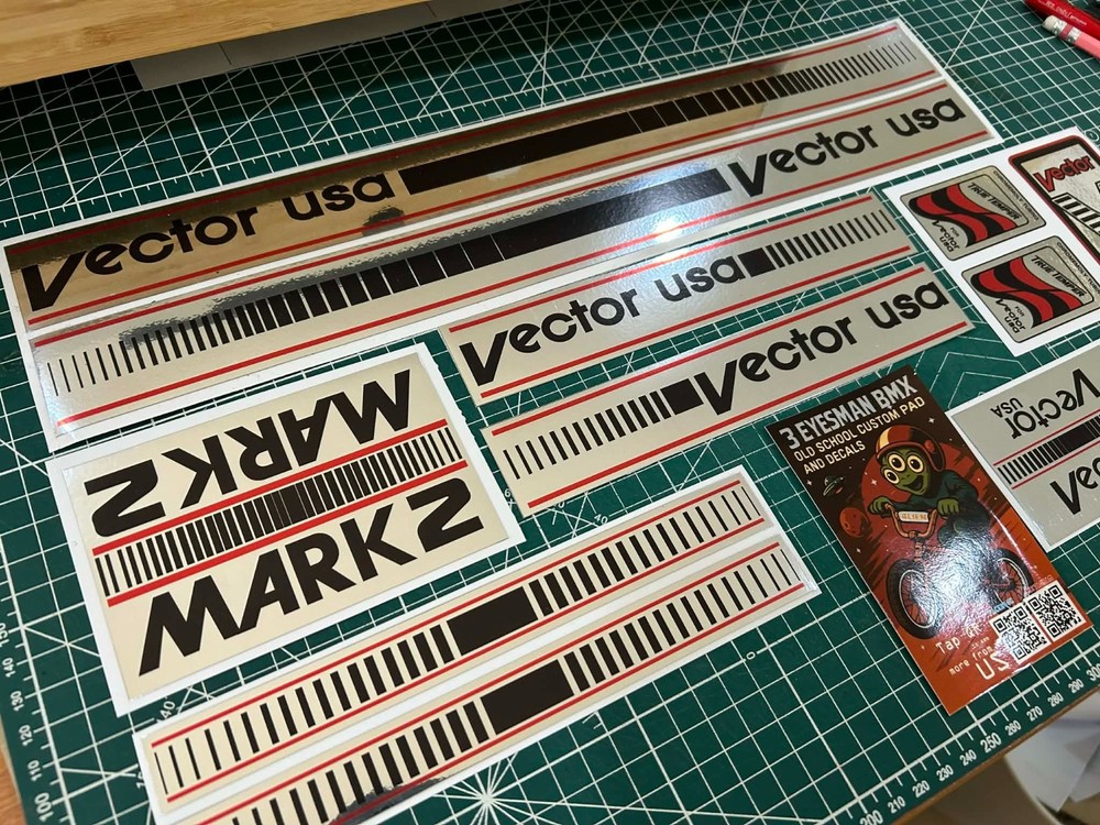 Vector mark2 chrome bmx sticker decals