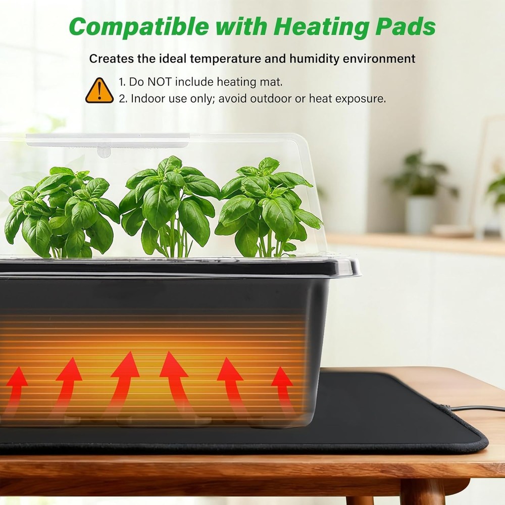 Versatile 5-Pack Seedling Trays with Adjustable Vents & Labeling for Seed Growth