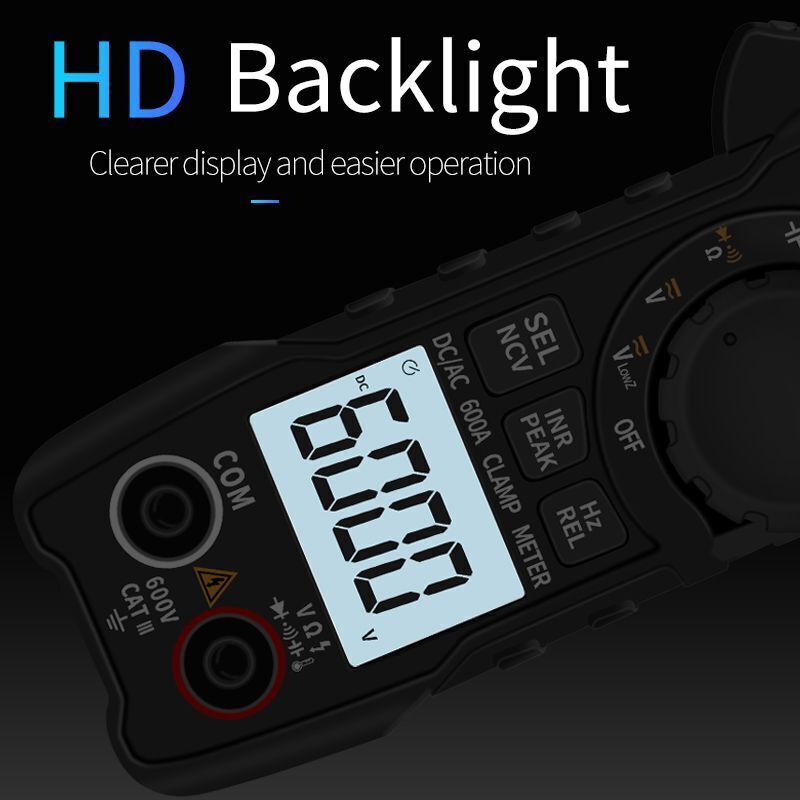 Clamp Multimeter DC T-RMS 6000 Counts Meter Tester Digital Voltmeter Diode Meter