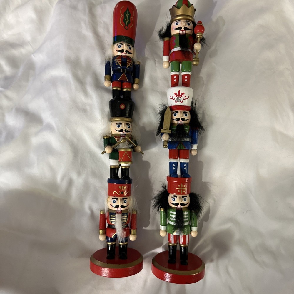 Three Soldiers Nutcrackers Stacked.