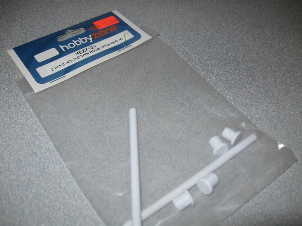 HobbyZone 2-Wing Hold-Down Rods with Caps Super Cub LP HBZ7124 Replacement