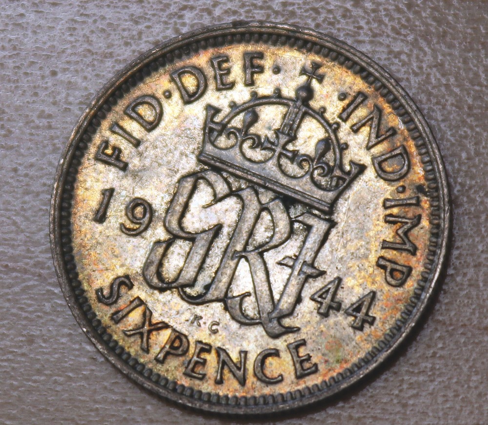 1944 Great Britain 6 Pence Silver