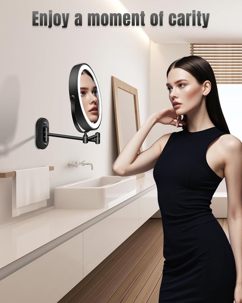 all Mounted Makeup Mirror with Lights, Double Sided LED Bathroom Lighting Makeup