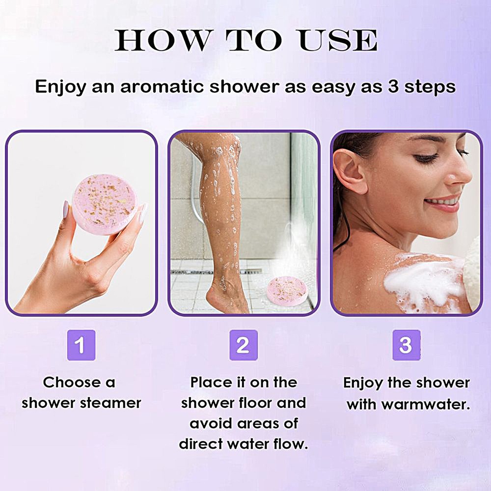 Shower Steamer 12 Pieces Slow-Release Shower Aromatherapy Sheets