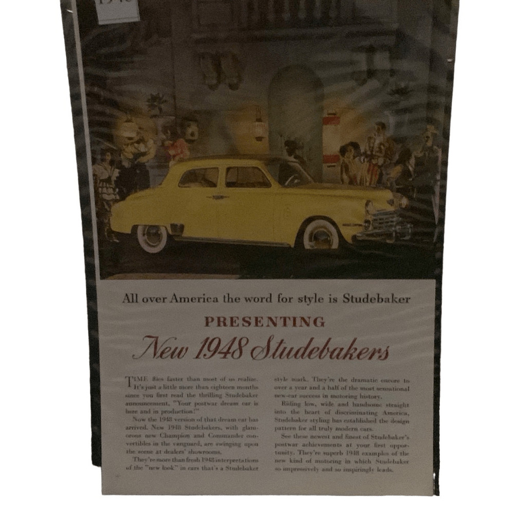 Vintage 1948 Studebaker The Word for Style is Studebaker Ad Advertisement