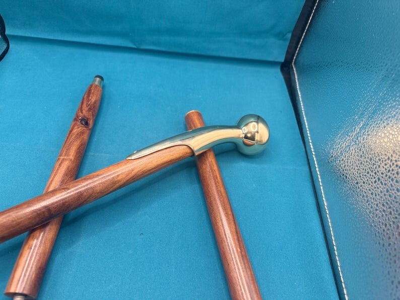Antique Solid Brass Head Handle Victorian Wooden Walking Stick Cane