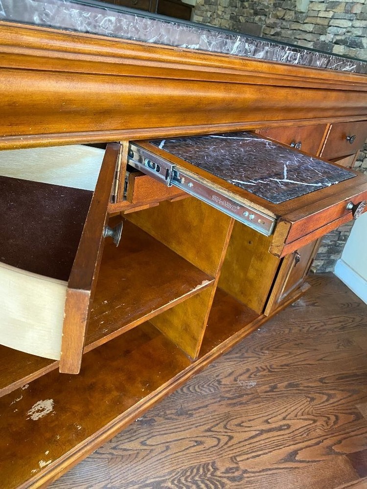 Cherry Wood Bar with Marble Top