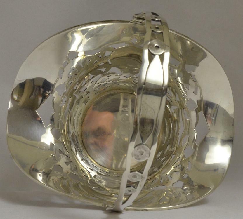 Antique Gorham Sterling Silver Swing Handle Basket NICE PIERCED DESIGN