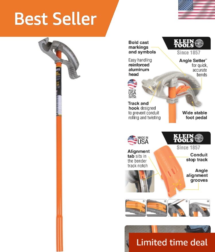 Precision Aluminum Conduit Bender with Interior Hook Surface for Stability