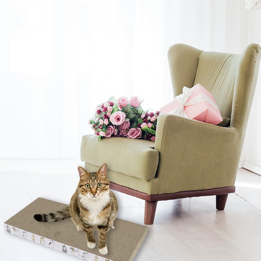 Cat Scratcher Cardboard 3 PCS Reversible Scratch Pad Durable Texture Design