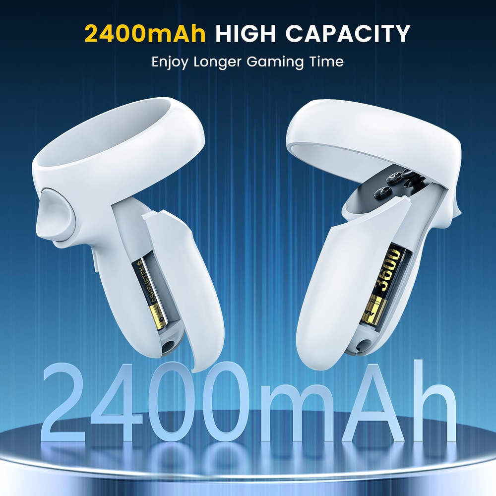 For Meta Quest 2/3/3S Controller Accessories Rechargeable Battery Pack with Char